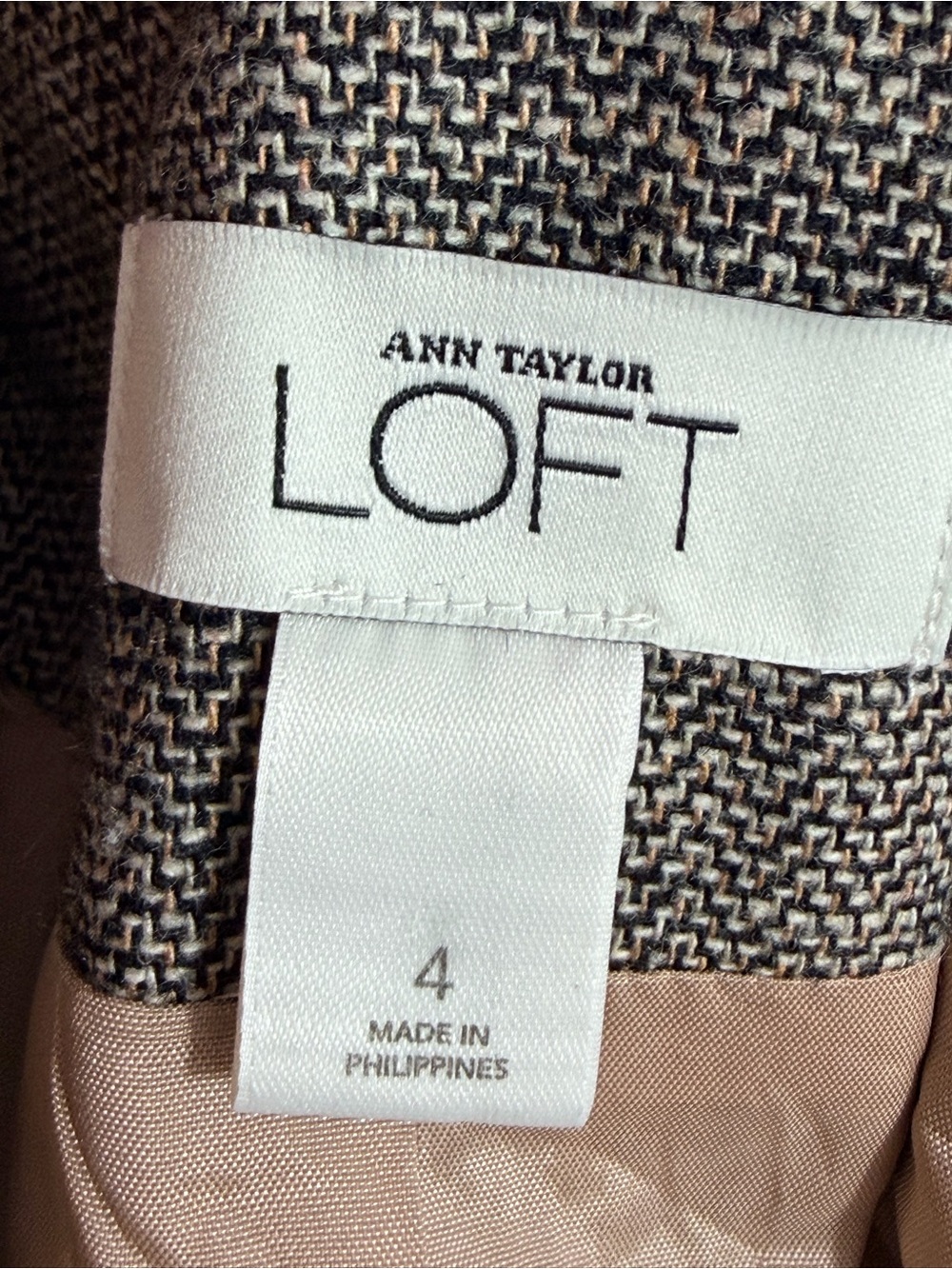 Ann Taylor Loft Petites Women's Size 4 Brown Belted Double Button Crop Jacket - Picture 6 of 6